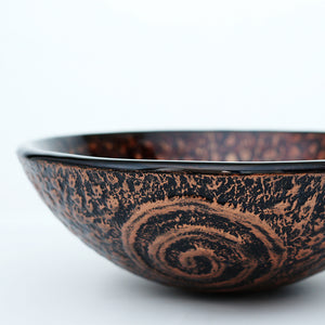 Arsumo Antique Feel Circular Glass Vessel Bathroom Sink BWY140114