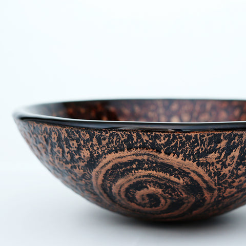 Arsumo 140114 Antique Hunt Tempered Glass Vessel Sink with Brushed Nickel Faucet