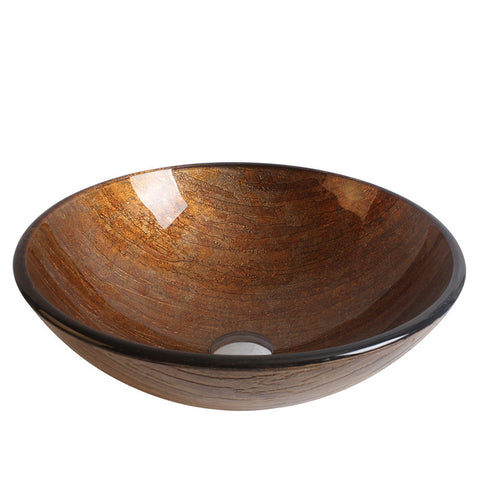 Arsumo Ancient Memory Circular Glass Vessel Bathroom Sink BWY10-128