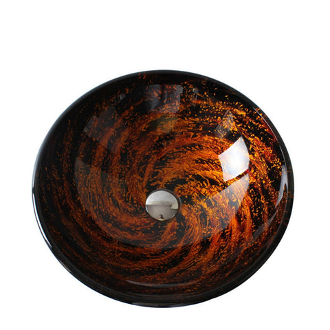 14011 Arsumo Circular Hand Crafted Glass Vessel Sink (Sink only)