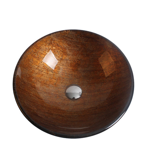Arsumo Ancient Memory Circular Glass Vessel Bathroom Sink BWY10-128