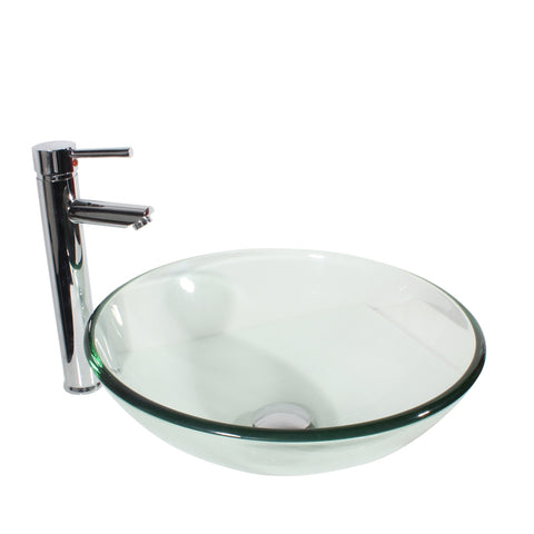 Arsumo Classic Clear Circular Glass Vessel Bathroom Sink BWY09-179