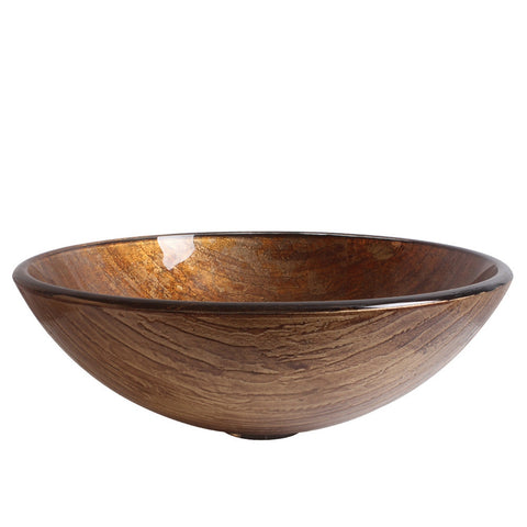 Arsumo Ancient Memory Circular Glass Vessel Bathroom Sink BWY10-128