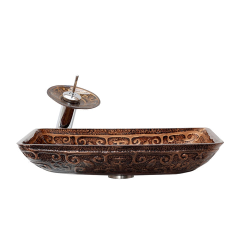 Arsumo Ancient Memory Rectangular Glass Vessel- Bathroom Sink BW12-194