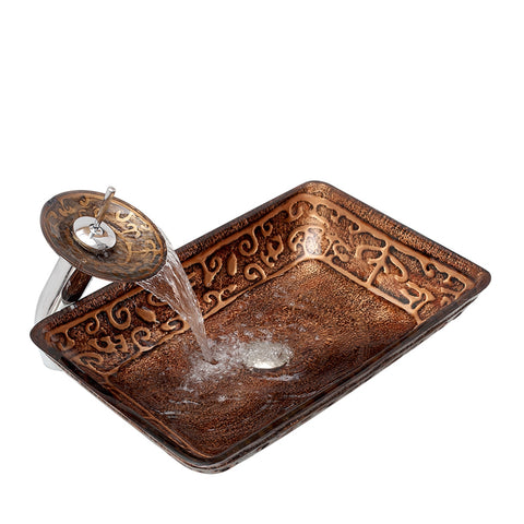 Arsumo Ancient Memory Rectangular Glass Vessel- Bathroom Sink BW12-194