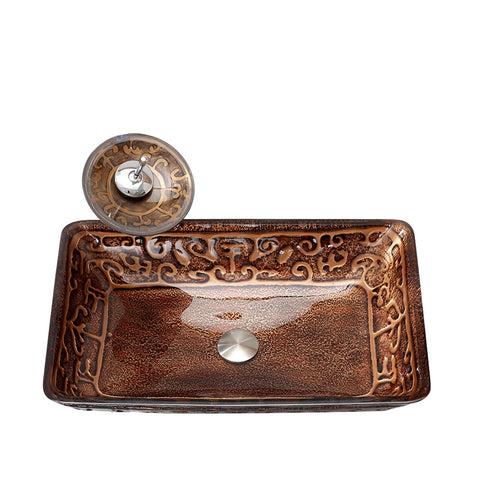 Arsumo Ancient Memory Rectangular Glass Vessel- Bathroom Sink BW12-194