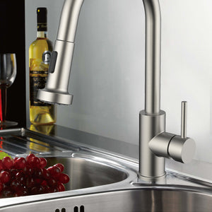 Kitchen Faucet 7857, Modern Design, PVD, Lead Free, Brass Core, Ceramic Catridge and Stainless Steel Body