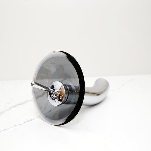 Arsumo Gray Navy Clear Circular Glass Vessel Bathroom Sink LX09-174