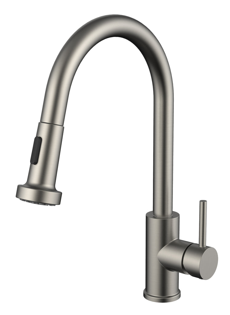 Kitchen Faucet 7857, Modern Design, PVD, Lead Free, Brass Core, Ceramic Catridge and Stainless Steel Body