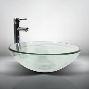 Arsumo Classic Clear Circular Glass Vessel Bathroom Sink BWY09-179