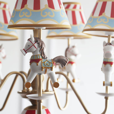 S033Y Imagination! Carousel Horse 6-light Chandelier for Kids room