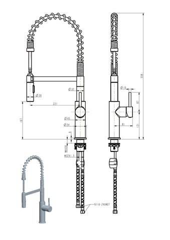 Kitchen Faucet 7858 Modern Design, Lead Free