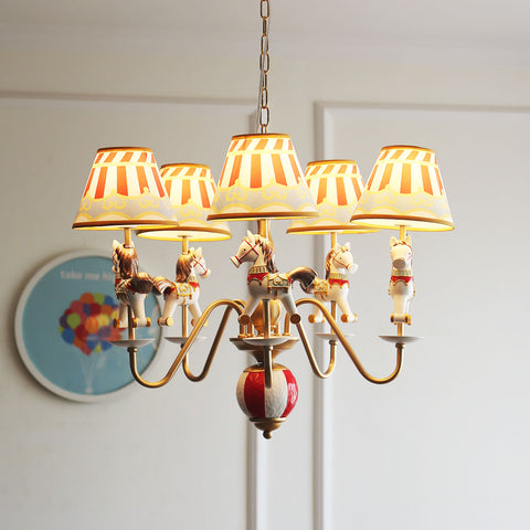 S033Y Imagination! Carousel Horse 6-light Chandelier for Kids room