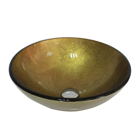 Arsumo Cold Brown Circular Glass Vessel Bathroom Sink BWY09-011