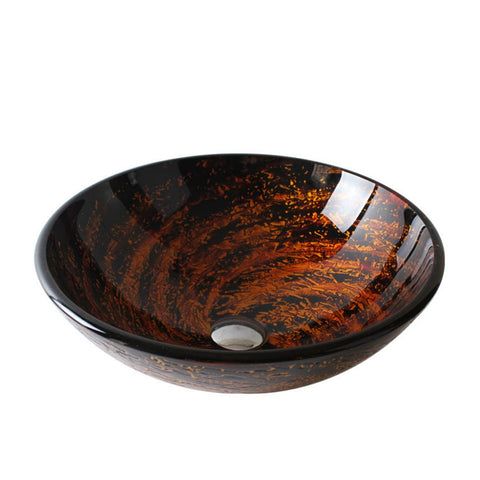 14011 Arsumo Circular Hand Crafted Glass Vessel Sink (Sink only)