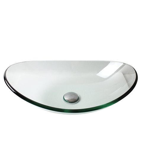 Arsumo Clear Oval Glass Vessel Bathroom Sink BWY09-166
