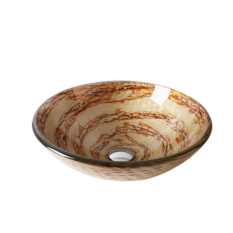 Arsumo Whirlpool Circular Glass Vessel Bathroom Sink LX09-149