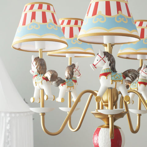 S033Y Imagination! Carousel Horse 6-light Chandelier for Kids room